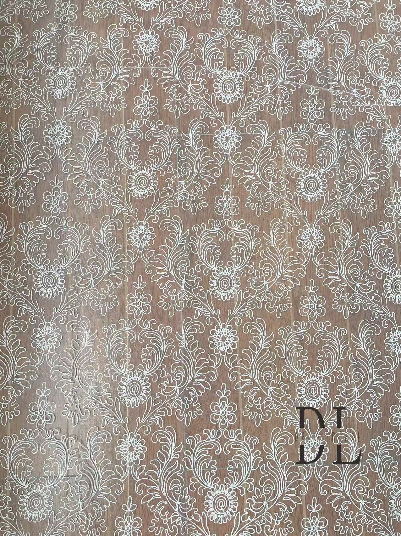 DL130177 High-quality Shiny glitter lace fabric for Bride gowns wedding dresses width 130cm