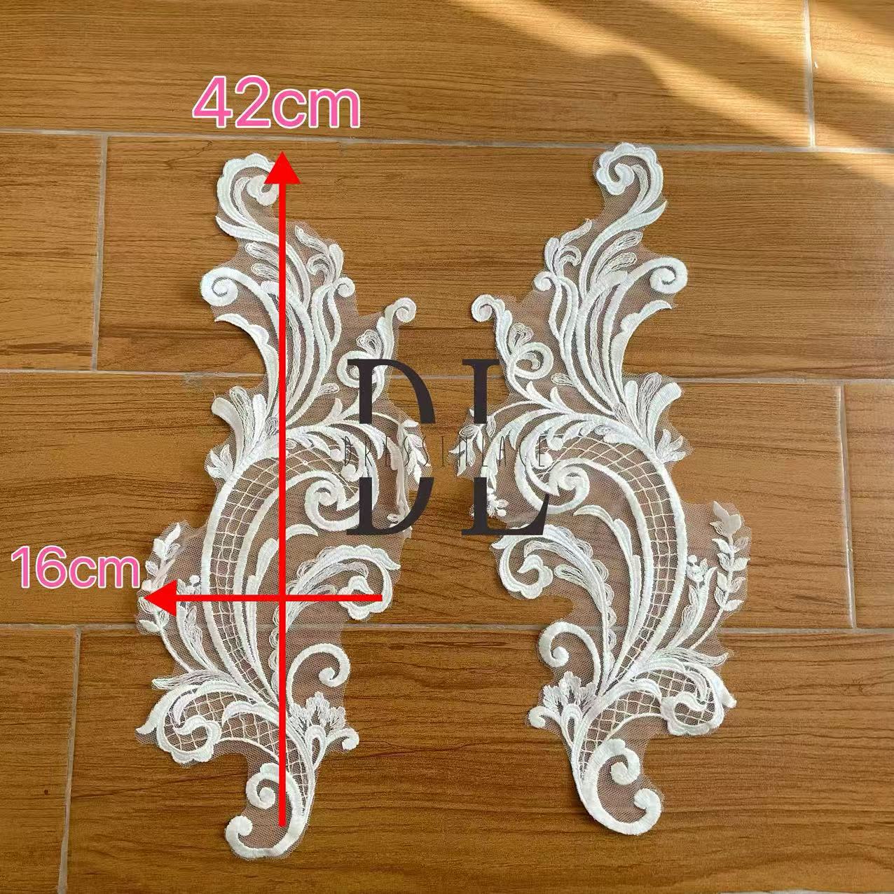 DLM2328&DLM2329 Embroidery Lace patches for bride dresses, bridal veils, DIY fashion clothes accessories