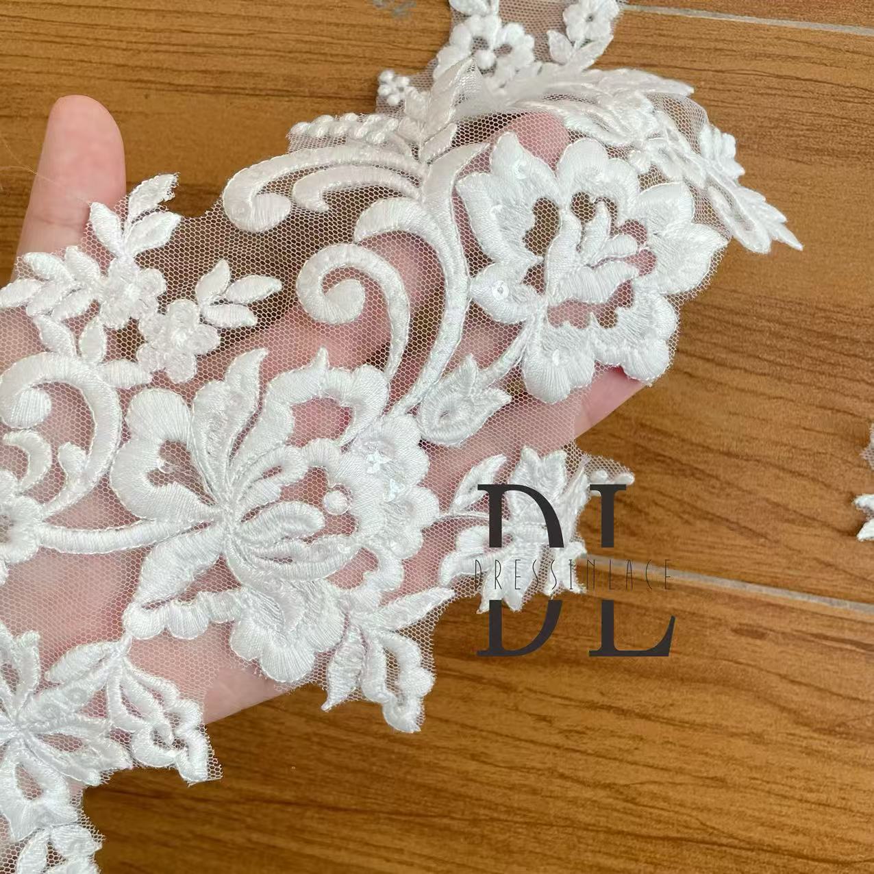 DLM2328&DLM2329 Embroidery Lace patches for bride dresses, bridal veils, DIY fashion clothes accessories