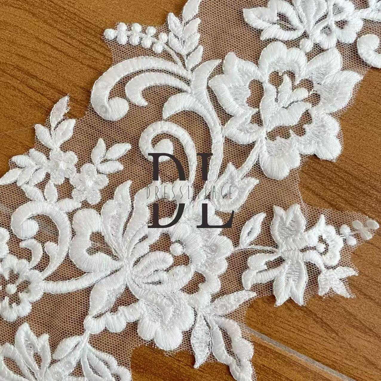 DLM2328&DLM2329 Embroidery Lace patches for bride dresses, bridal veils, DIY fashion clothes accessories