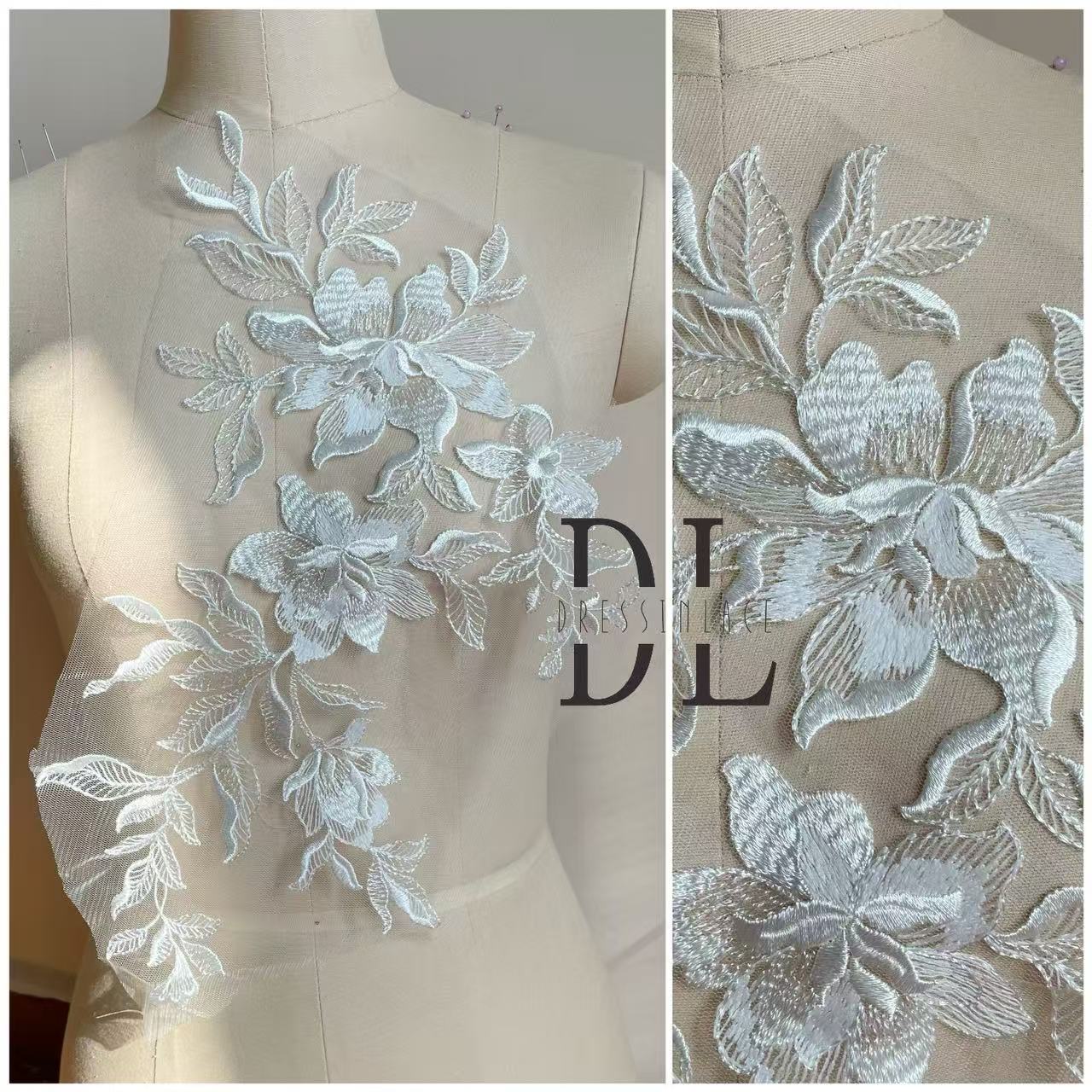 DLM2331 Lace appliques for Bride wedding dresses Lace patches, DIY bridal veils accessorie