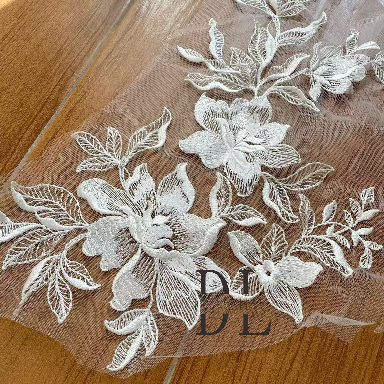 DLM2331 Lace appliques for Bride wedding dresses Lace patches, DIY bridal veils accessorie