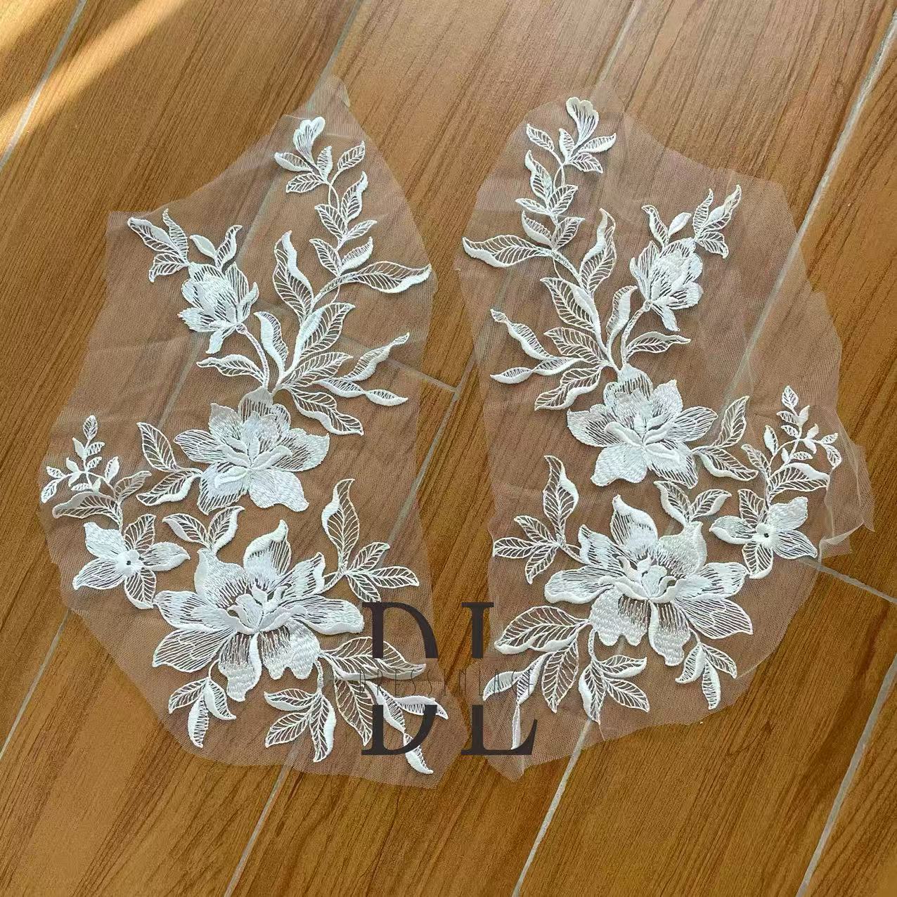 DLM2331 Lace appliques for Bride wedding dresses Lace patches, DIY bridal veils accessorie