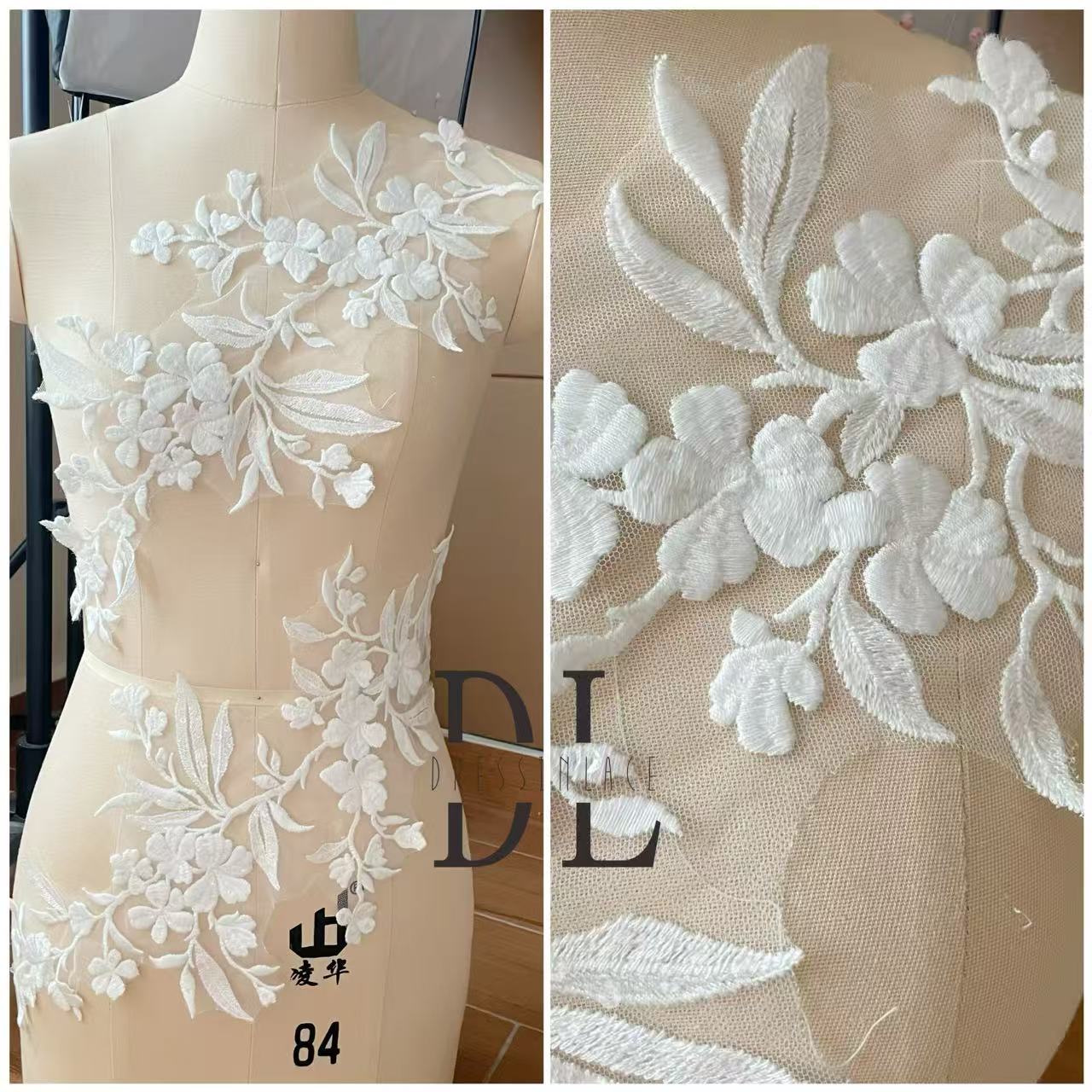 DLM2334 Sequins lace appliques for Bride wedding dresses Lace motifs, DIY bridal veils accessories