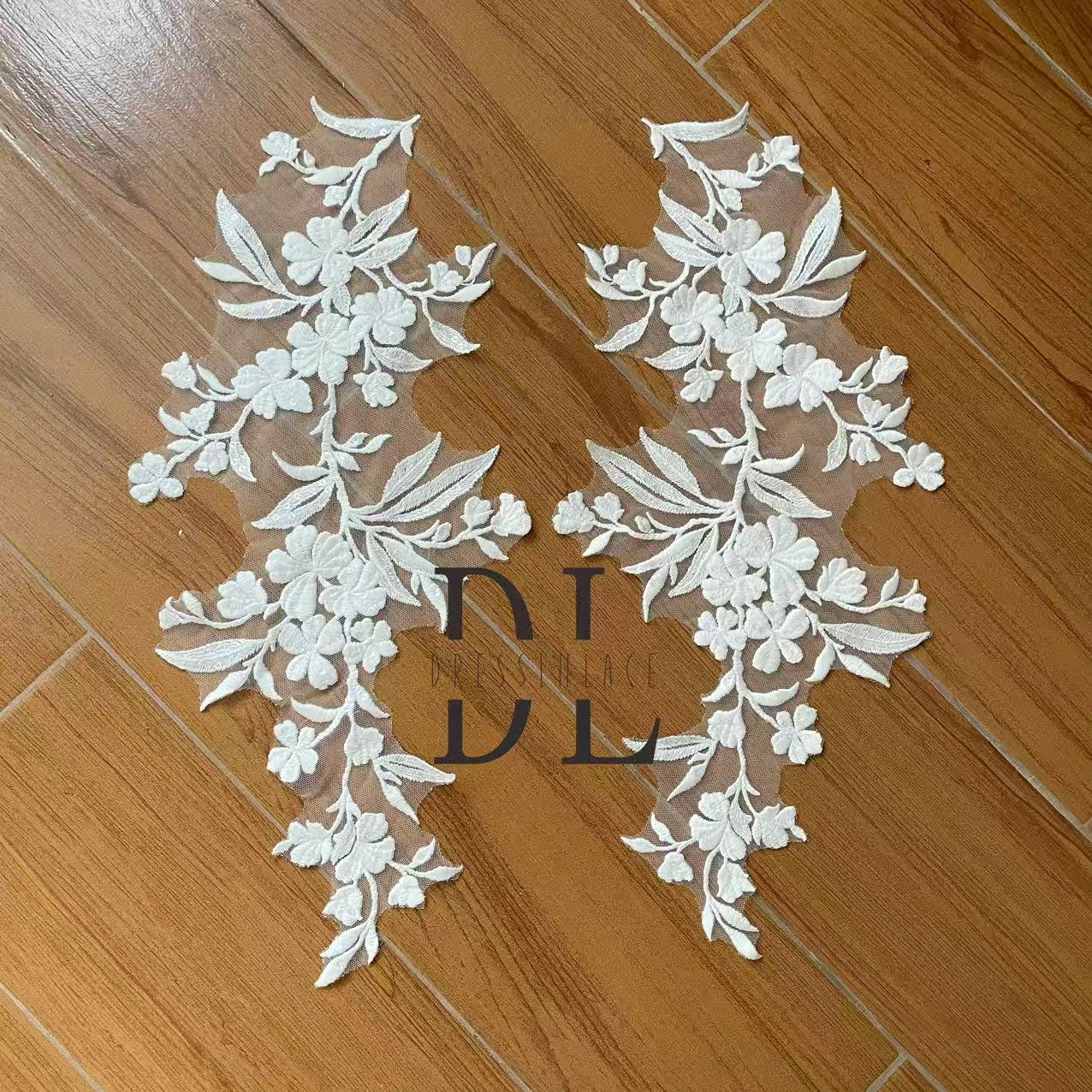 DLM2334 Sequins lace appliques for Bride wedding dresses Lace motifs, DIY bridal veils accessories