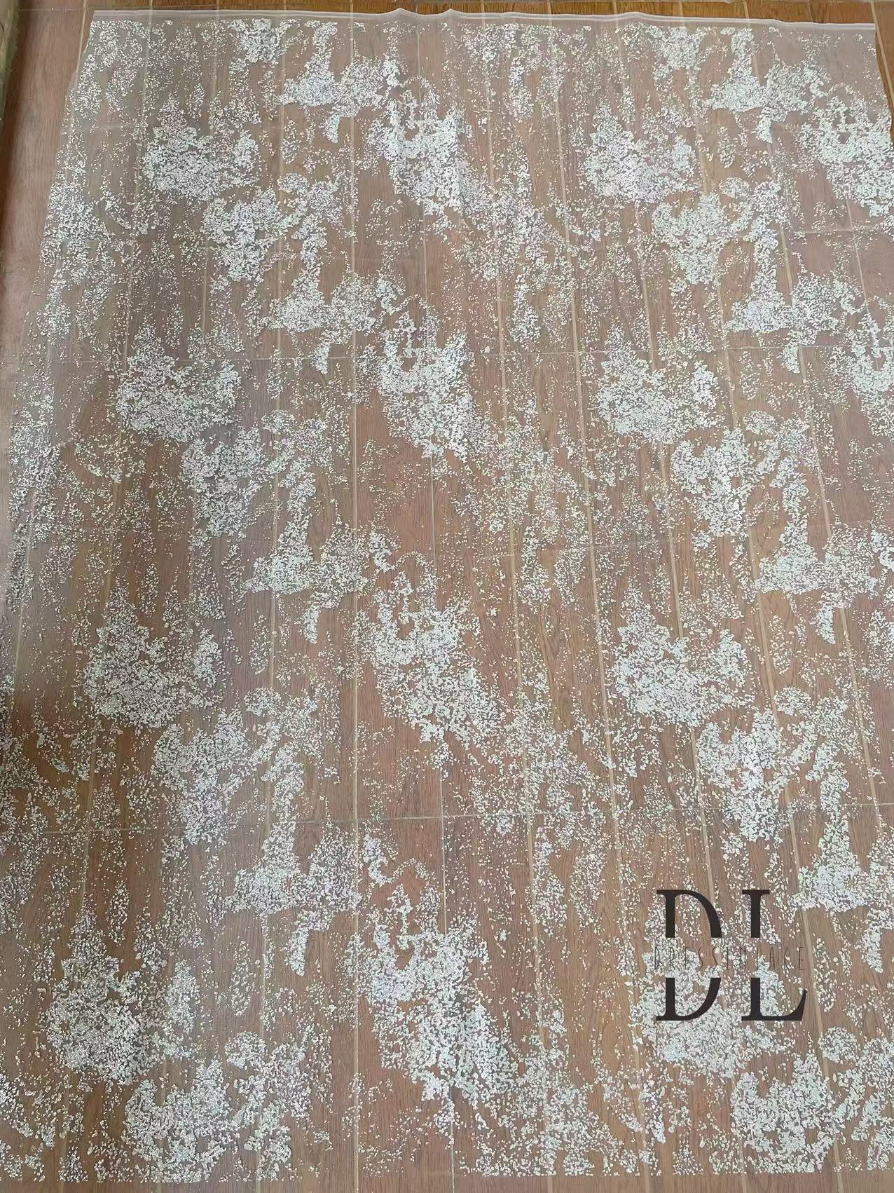 DL130182 High-quality silver Shiny glitter lace fabric for evening dress party dress wedding dress width 130cm