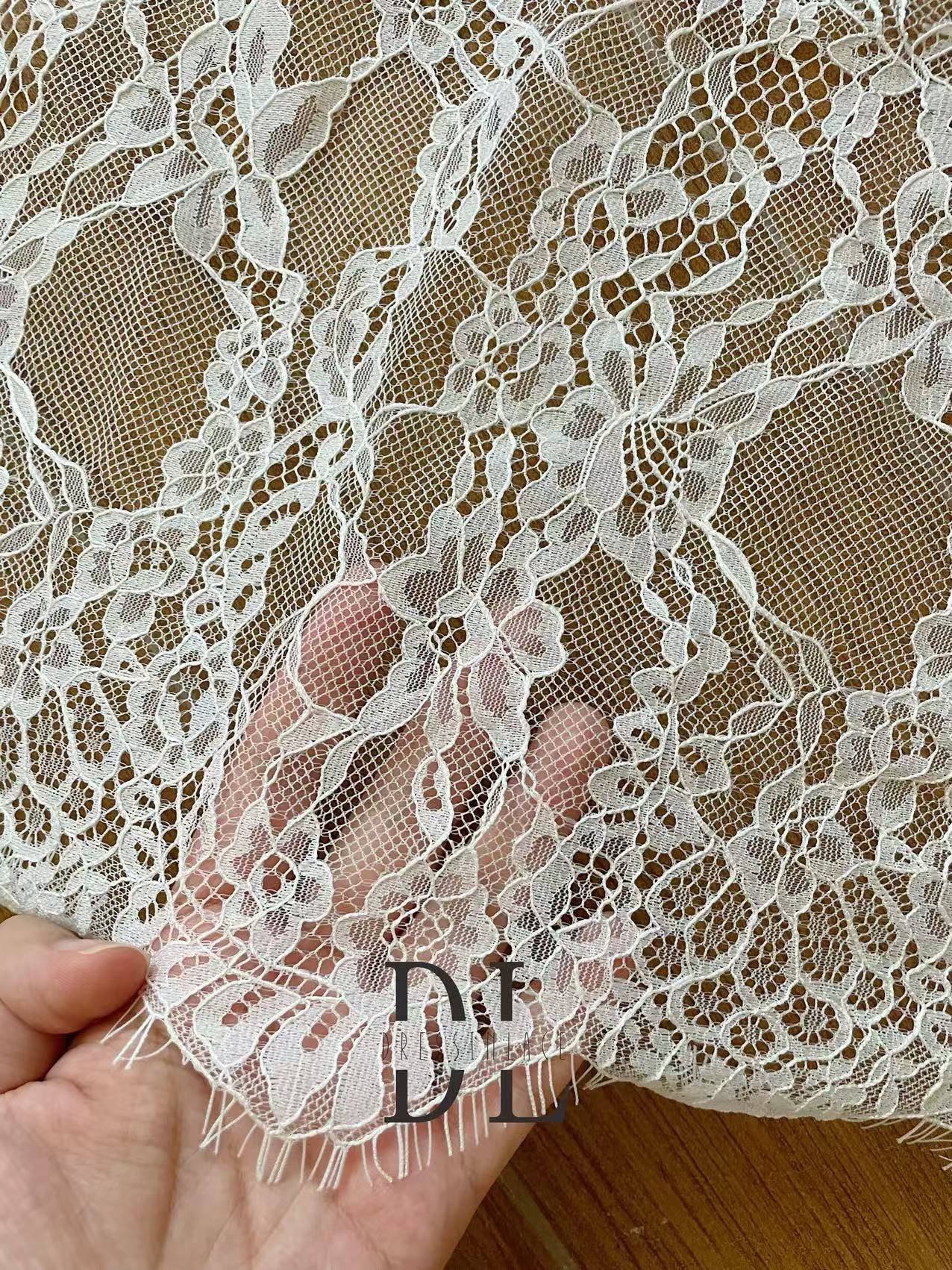 DL15139 French Chantilly Lace with Eyelash for bride gowns, wedding dress, boho dress, kids dresses, home textiles