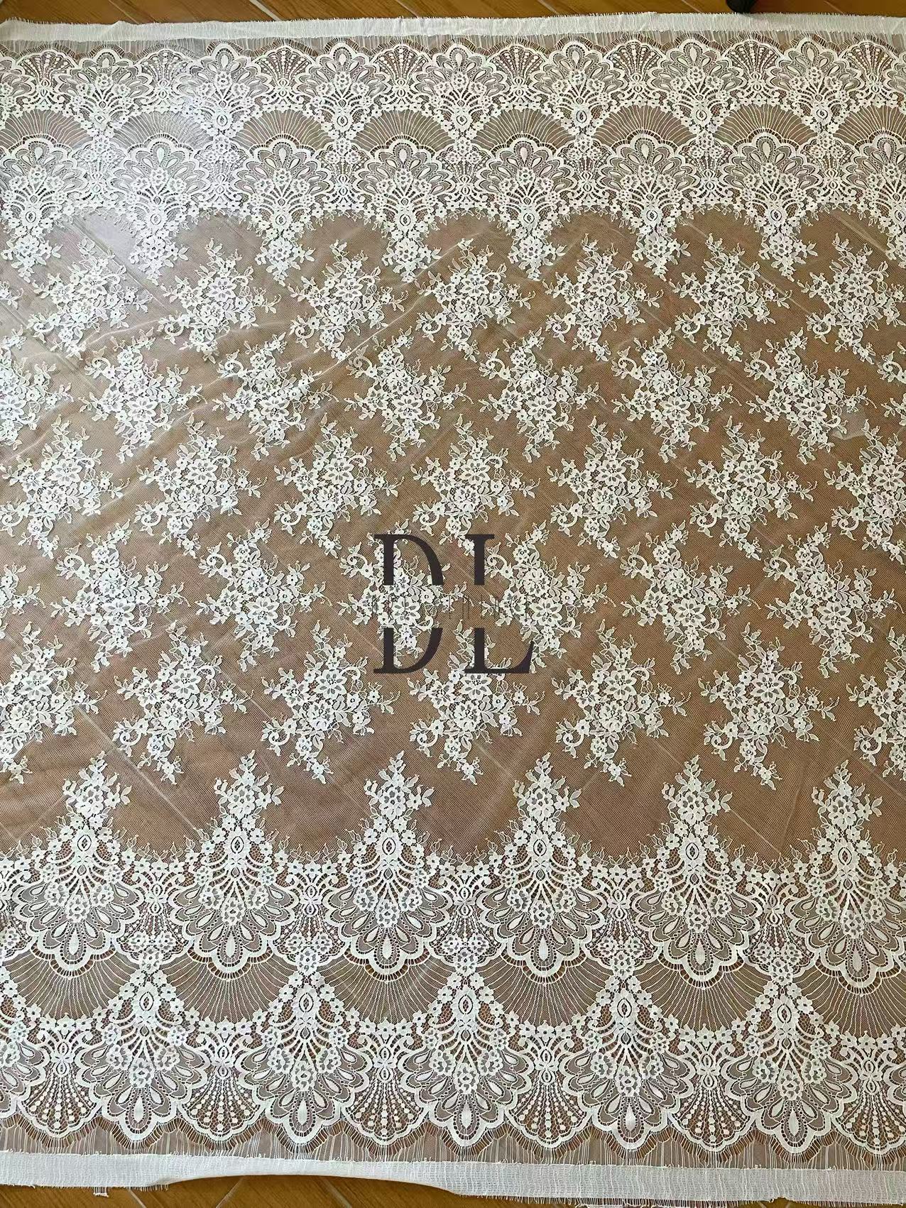 DL15134 Eyelash Chantilly Lace for bride gowns, wedding dress, boho dress, kids dresses, home textiles
