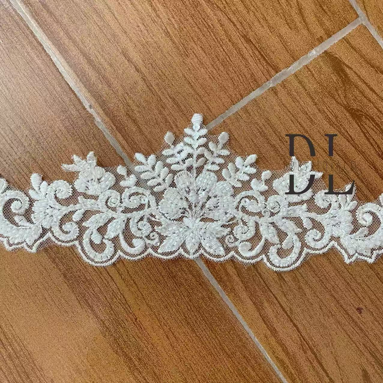DLX85272 & DLX09274 & DLX75281 Beading Lace Trims for fashion clothes, bridal dresses, wedding veils accessories