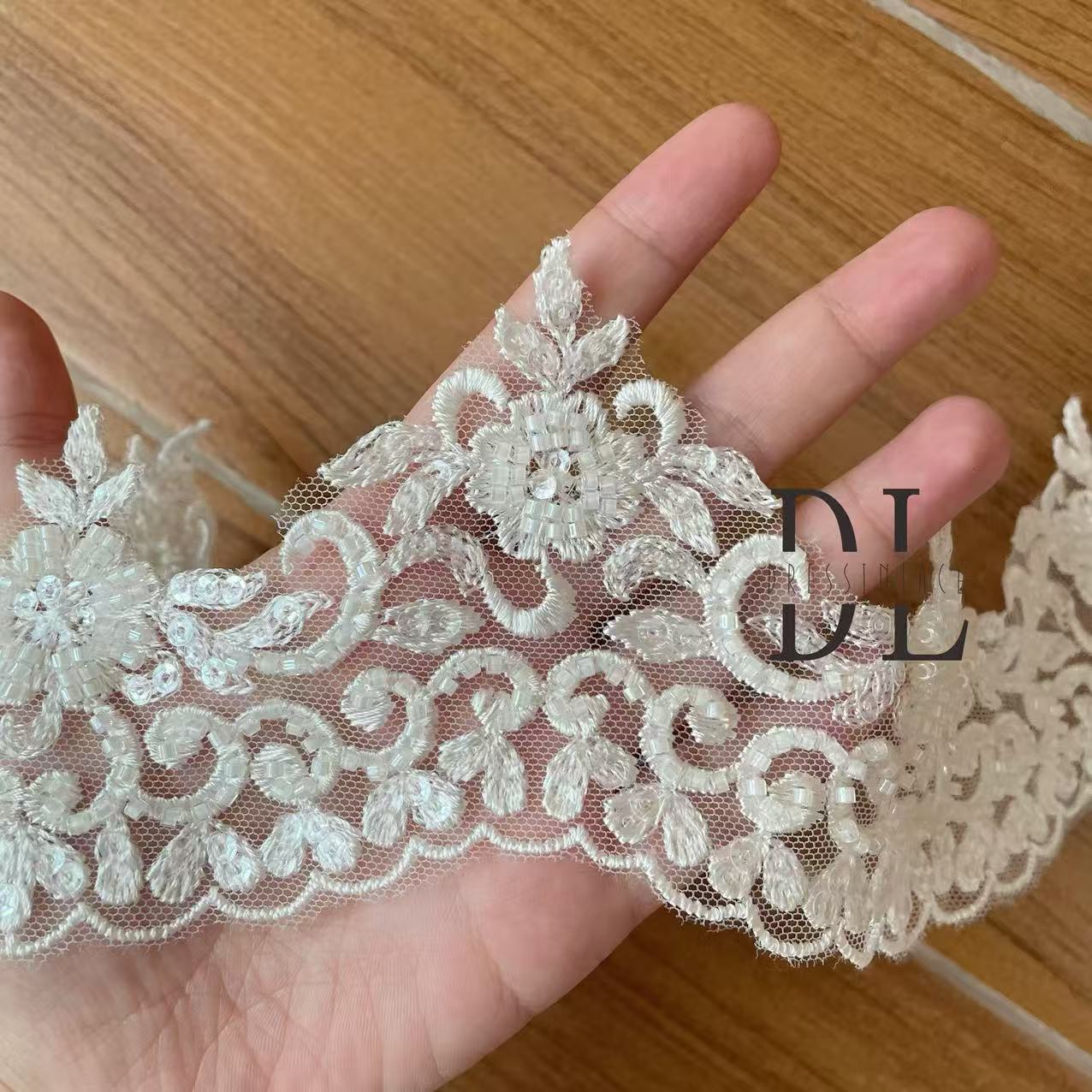 DLX85272 & DLX09274 & DLX75281 Beading Lace Trims for fashion clothes, bridal dresses, wedding veils accessories