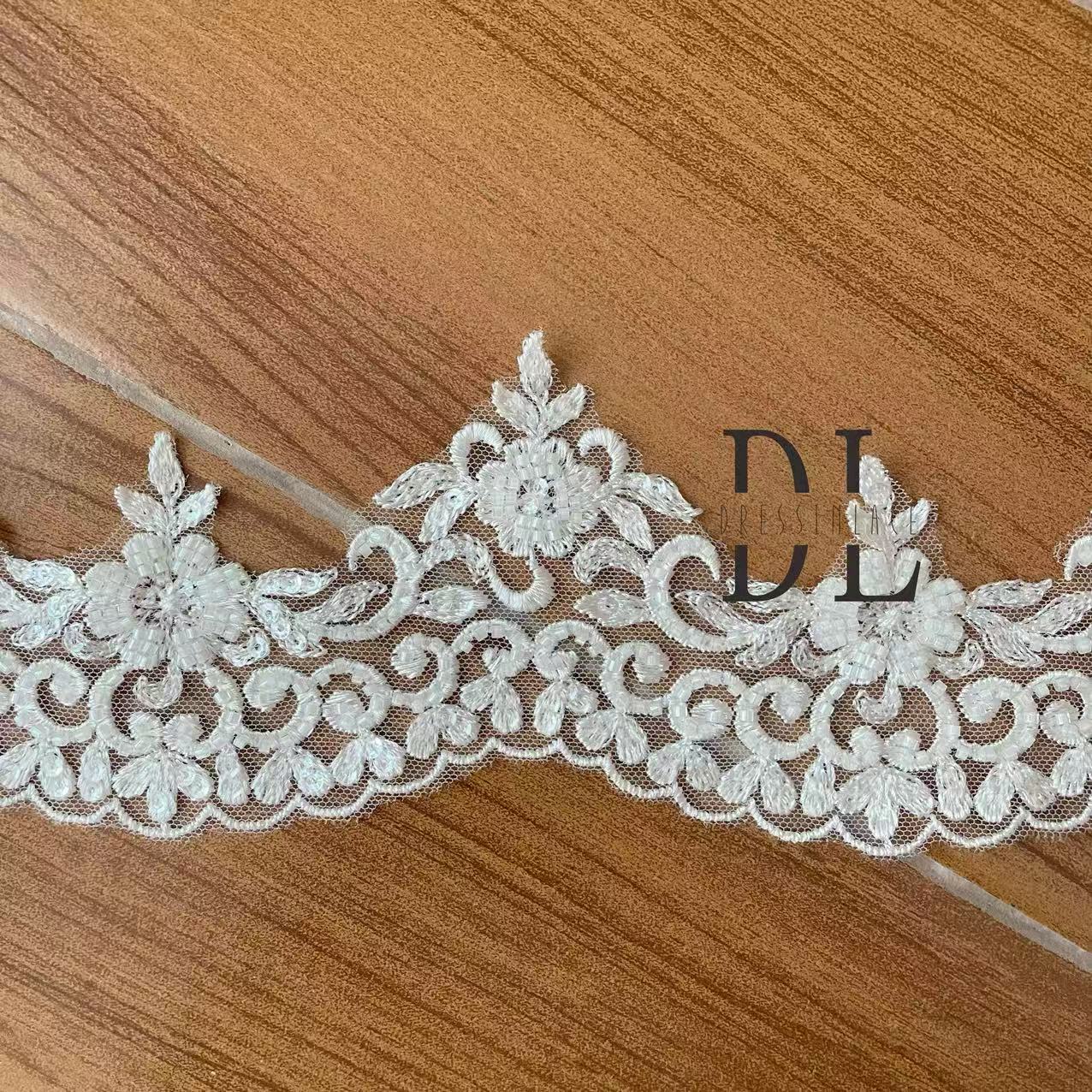 DLX85272 & DLX09274 & DLX75281 Beading Lace Trims for fashion clothes, bridal dresses, wedding veils accessories