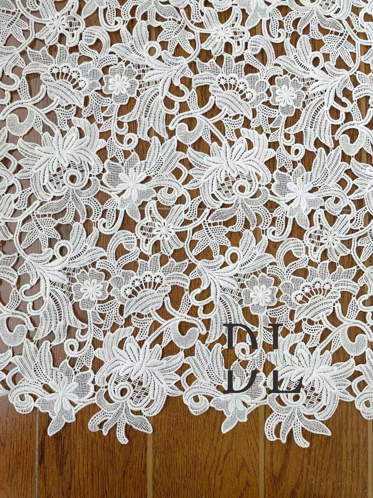 DLG120197 Elegant guipure Lace Fabrics, flowers pattern, For bridal wedding dresses, fashion clothes, kids dress
