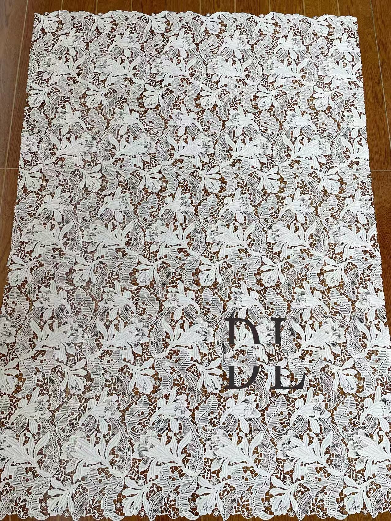 DLG120198 Elegant guipure Lace Fabric For bridal wedding dresses, fashion clothes