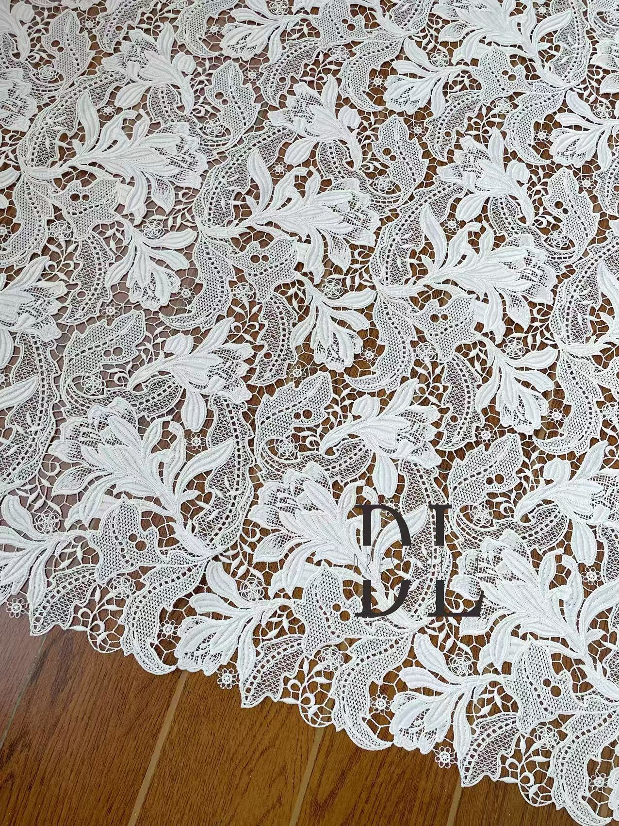 DLG120198 Elegant guipure Lace Fabric For bridal wedding dresses, fashion clothes