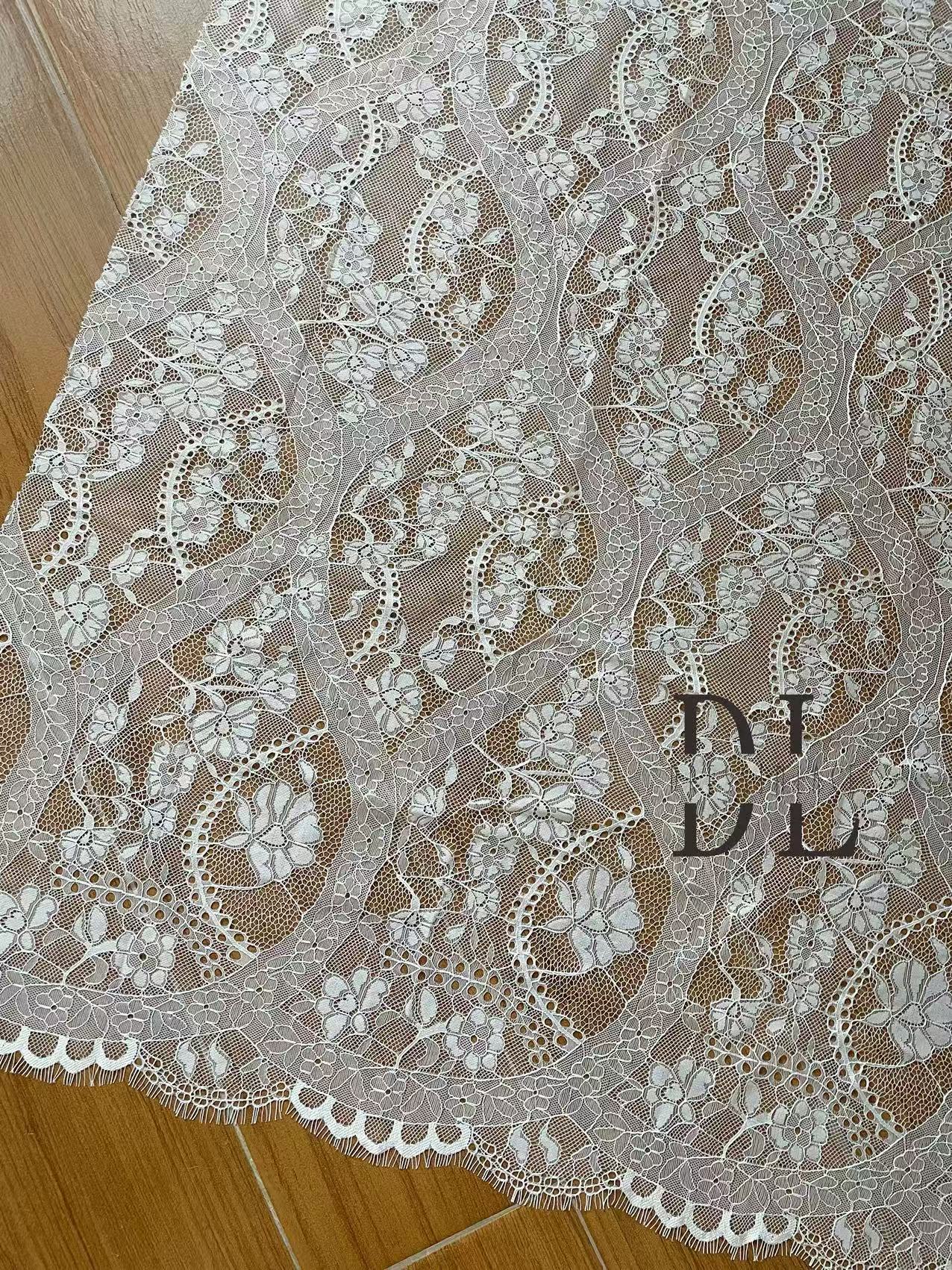 DL15143 Eyelash Chantilly Lace fabric for bride wedding dress, boho dress, kids dresses, DIY garment accessories