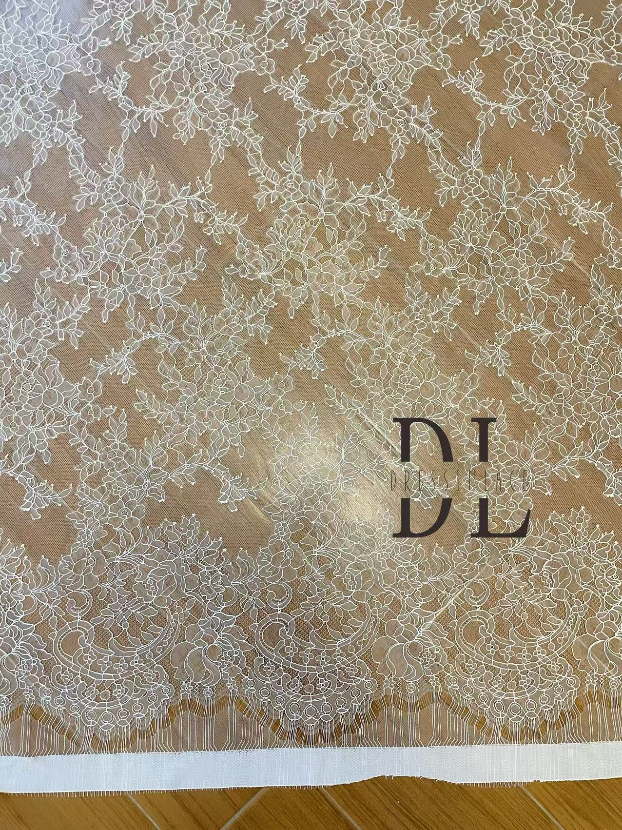 DL15144 Chantilly Lace fabrics for bride wedding dress, boho dress, kids dresses, DIY designer garment accessories
