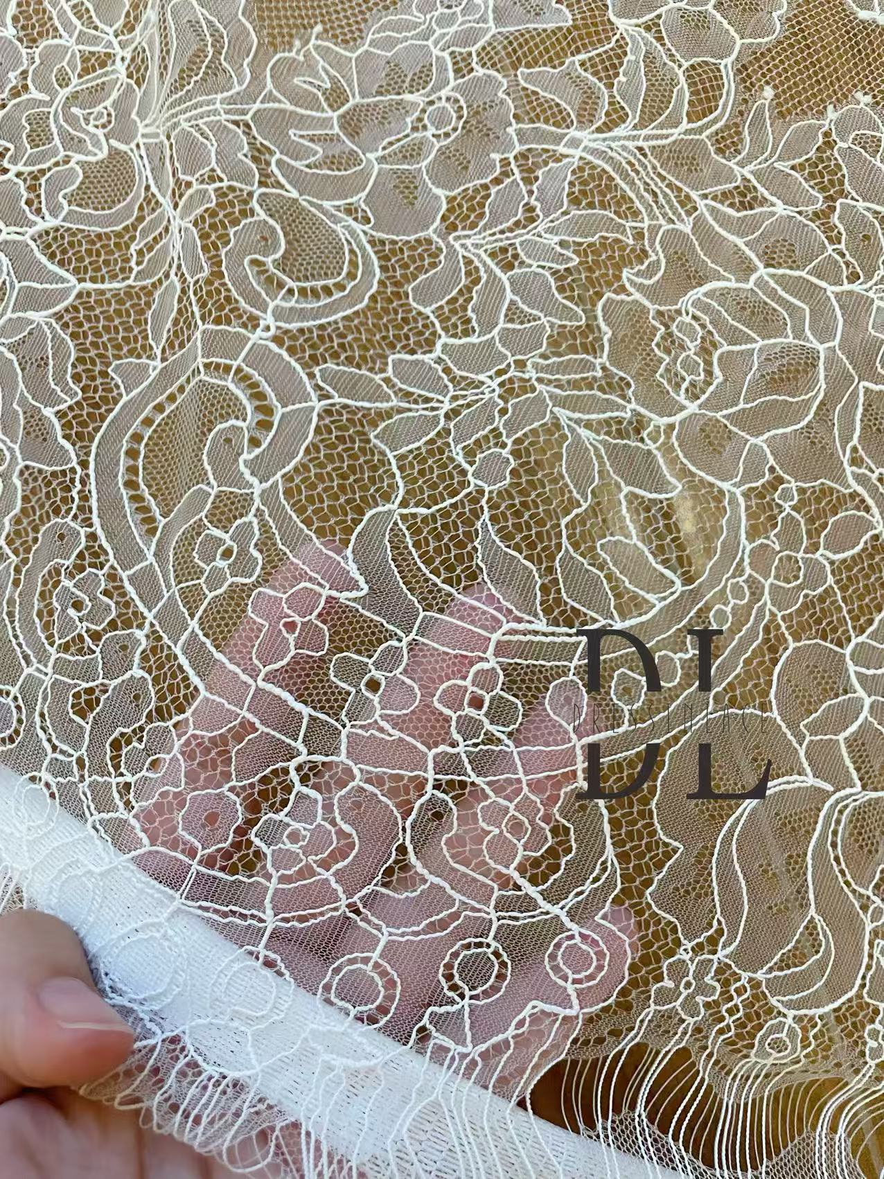 DL15144 Chantilly Lace fabrics for bride wedding dress, boho dress, kids dresses, DIY designer garment accessories