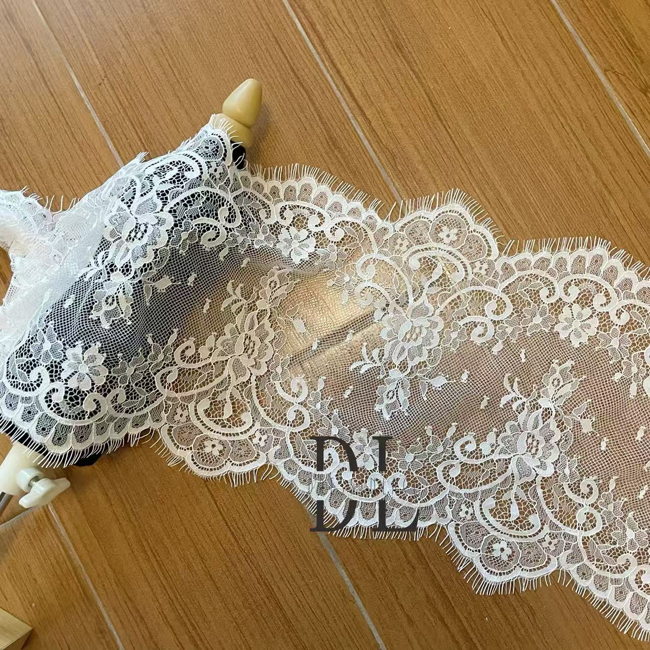 Double-side Chantilly lace trims for fashion clothes, bridal dresses, wedding veils accessories, DIY garment accessories