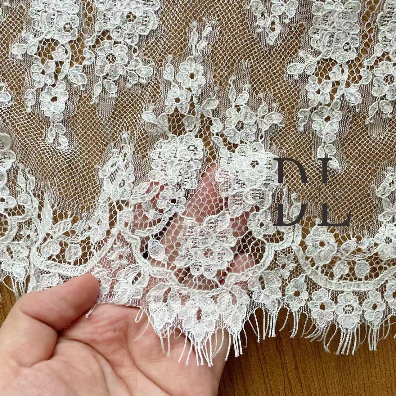 Double-side Chantilly lace trims for fashion clothes, bridal dresses, wedding veils accessories, DIY cloth accessories