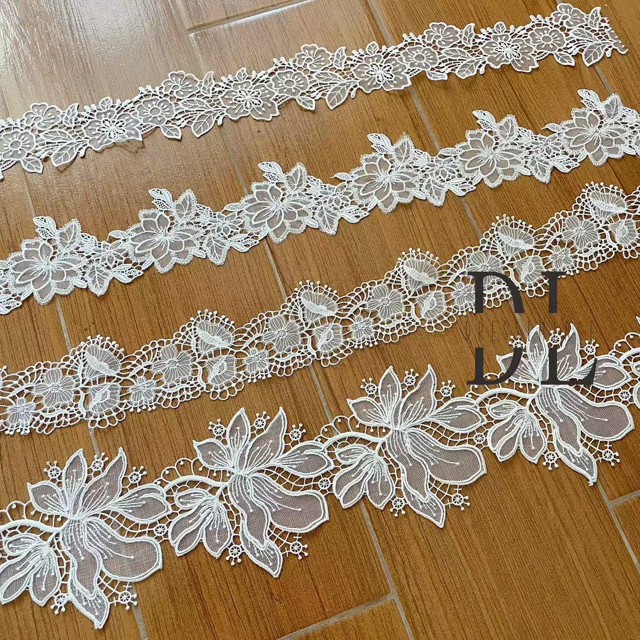 Guipure Lace Trims for DIY fashion clothes, bridal dresses, wedding veils accessories, home textiles decorate