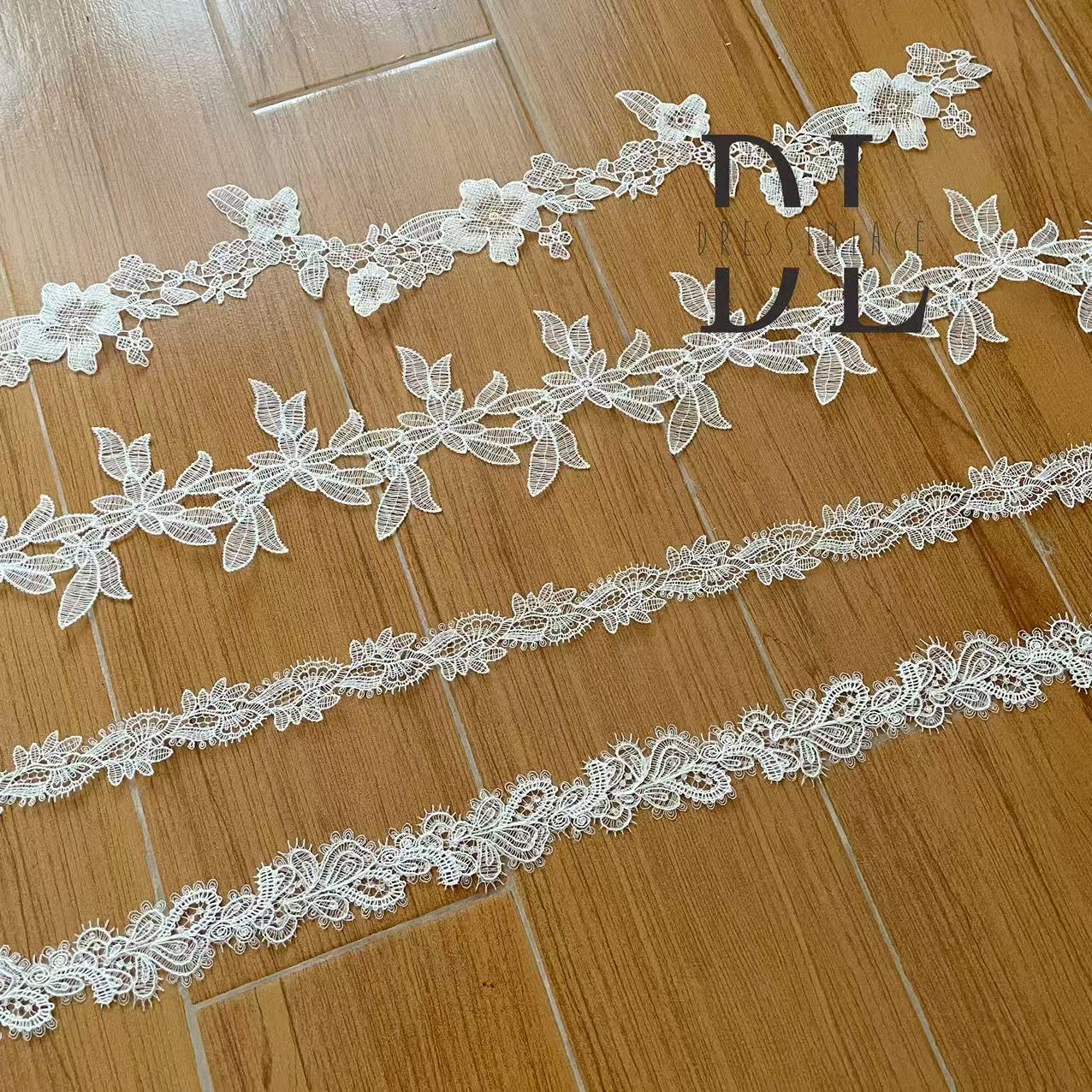 Guipure Lace Trims small edge for DIY fashion clothes, bridal dresses, wedding veils accessories, home textiles decorate