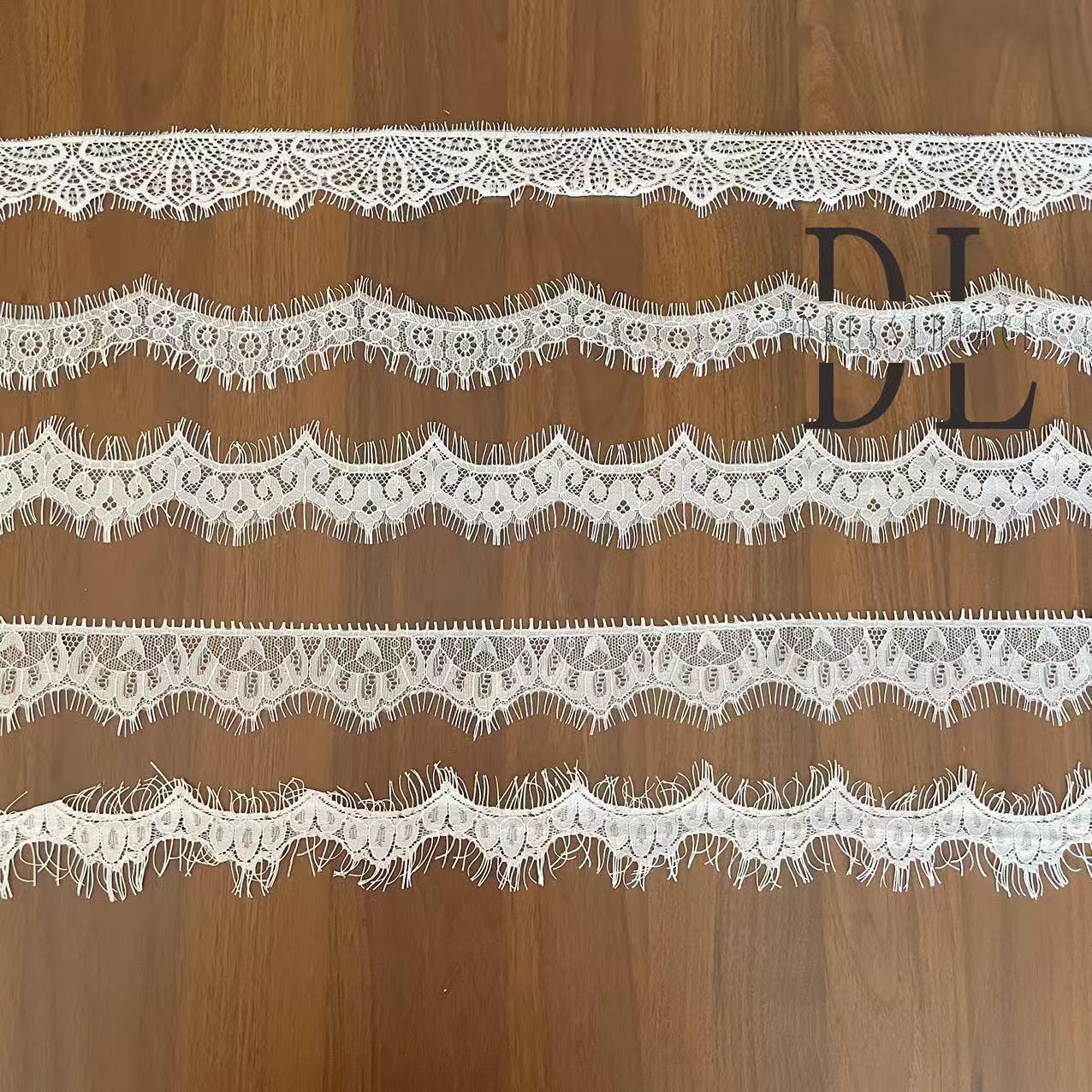 Eyelash lace trims for DIY fashion clothes, bridal dresses, wedding textiles accessories, home curtain textiles decorate, width 5cm