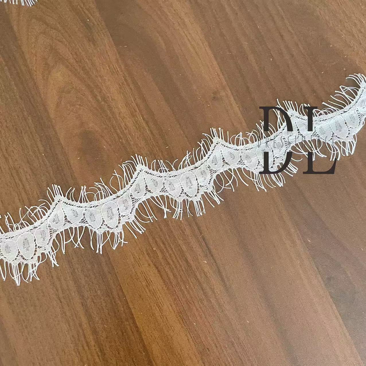 Eyelash lace trims for DIY fashion clothes, bridal dresses, wedding textiles accessories, home curtain textiles decorate, width 5cm