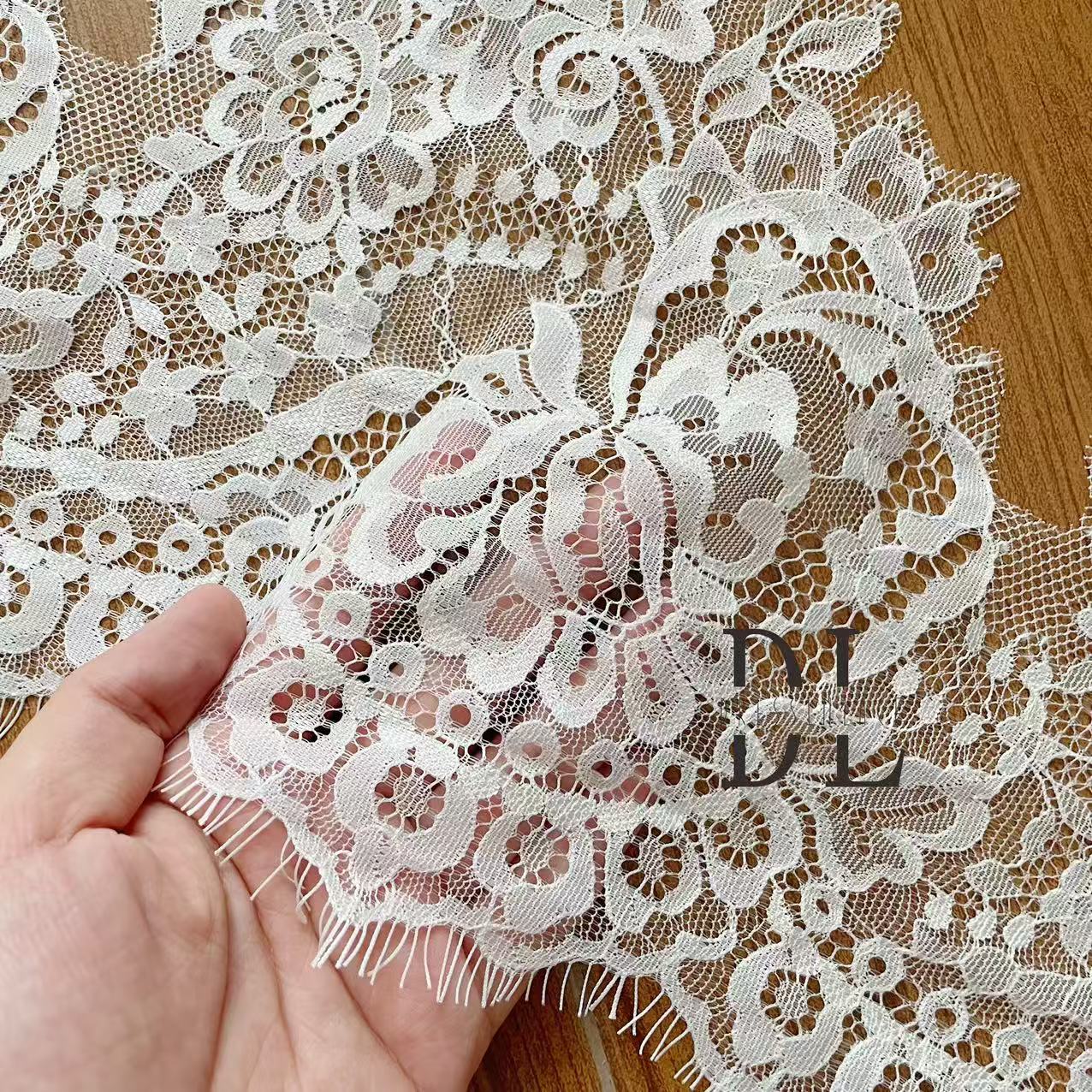 eyelash Chantilly lace trims for bridal dresses, wedding gowns, home curtain textiles decorate, 3meters/roll