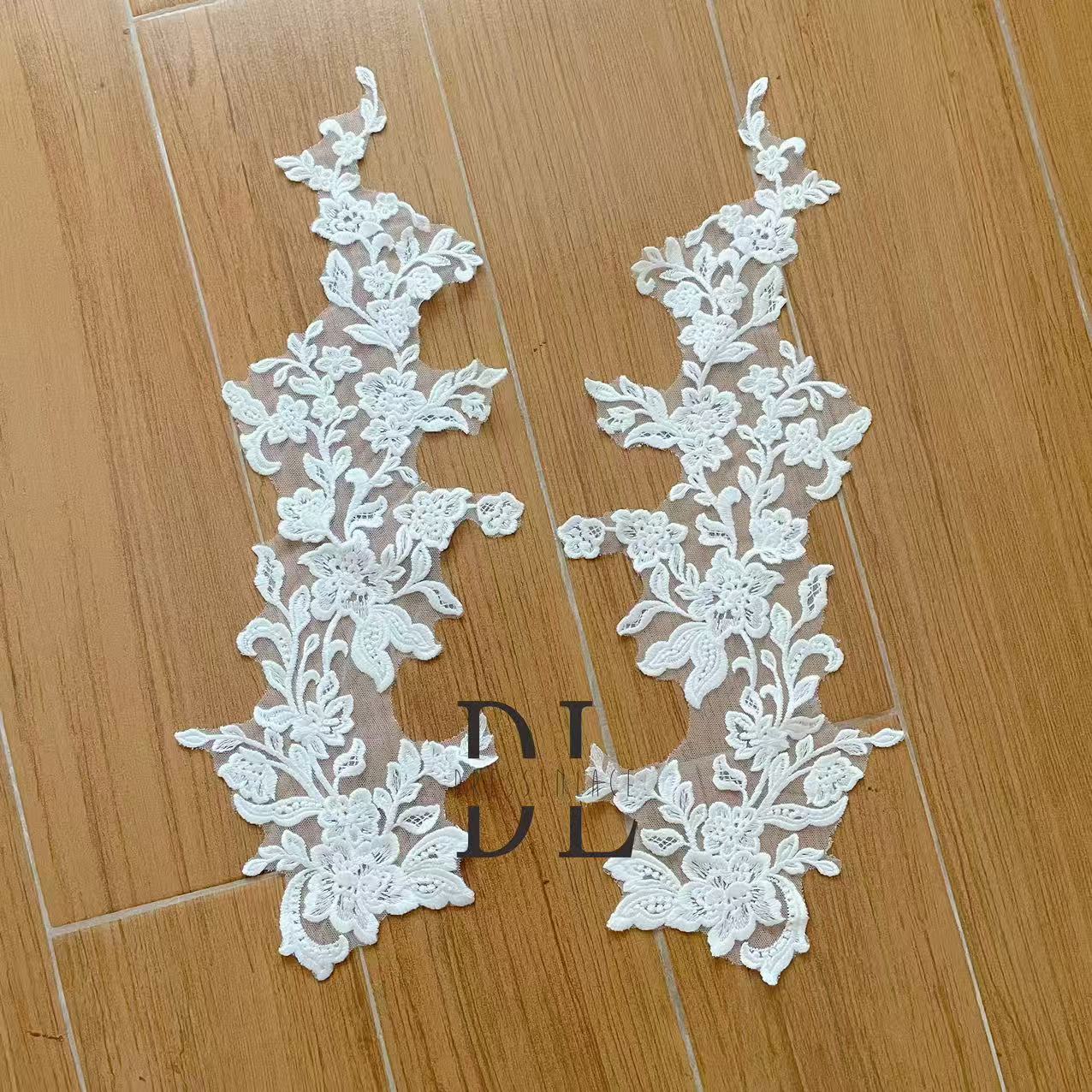DLM2339&DLM2340 Embroidery Lace appliques for wedding dresses, bridal veils, high custom fashion clothes accessories