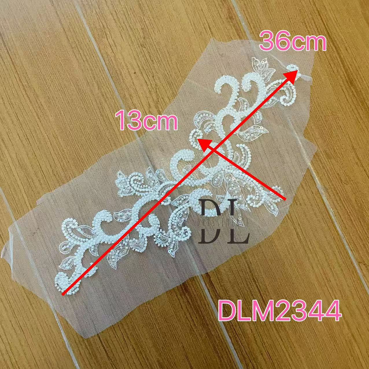 DLM2343&DLM2344 beaded Embroidery Lace appliques for wedding dresses, bridal veils, high custom fashion clothes accessories
