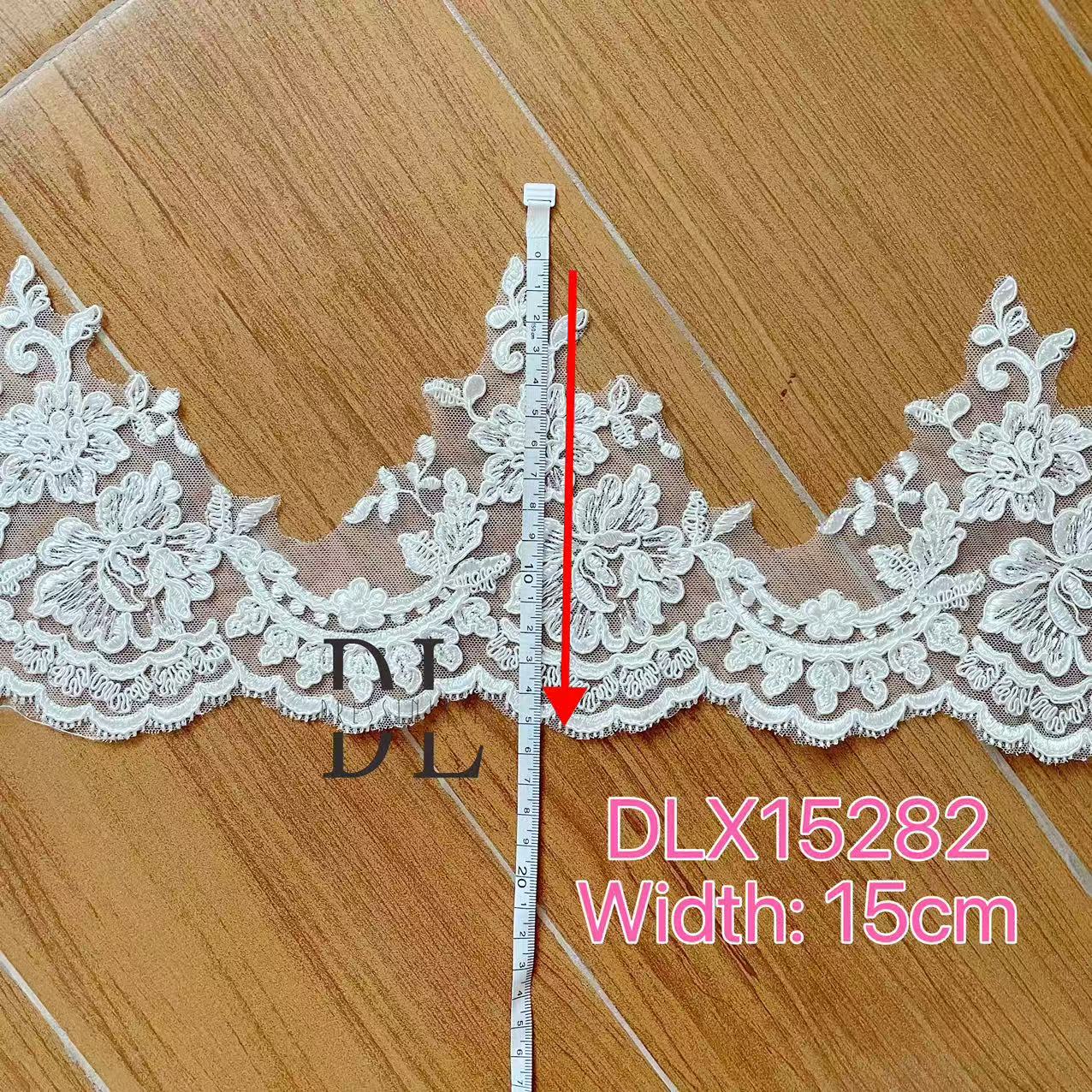 High quality embroidery lace trims for bride wedding dresses, bridal veils, fashion cloth, home textiles accessories