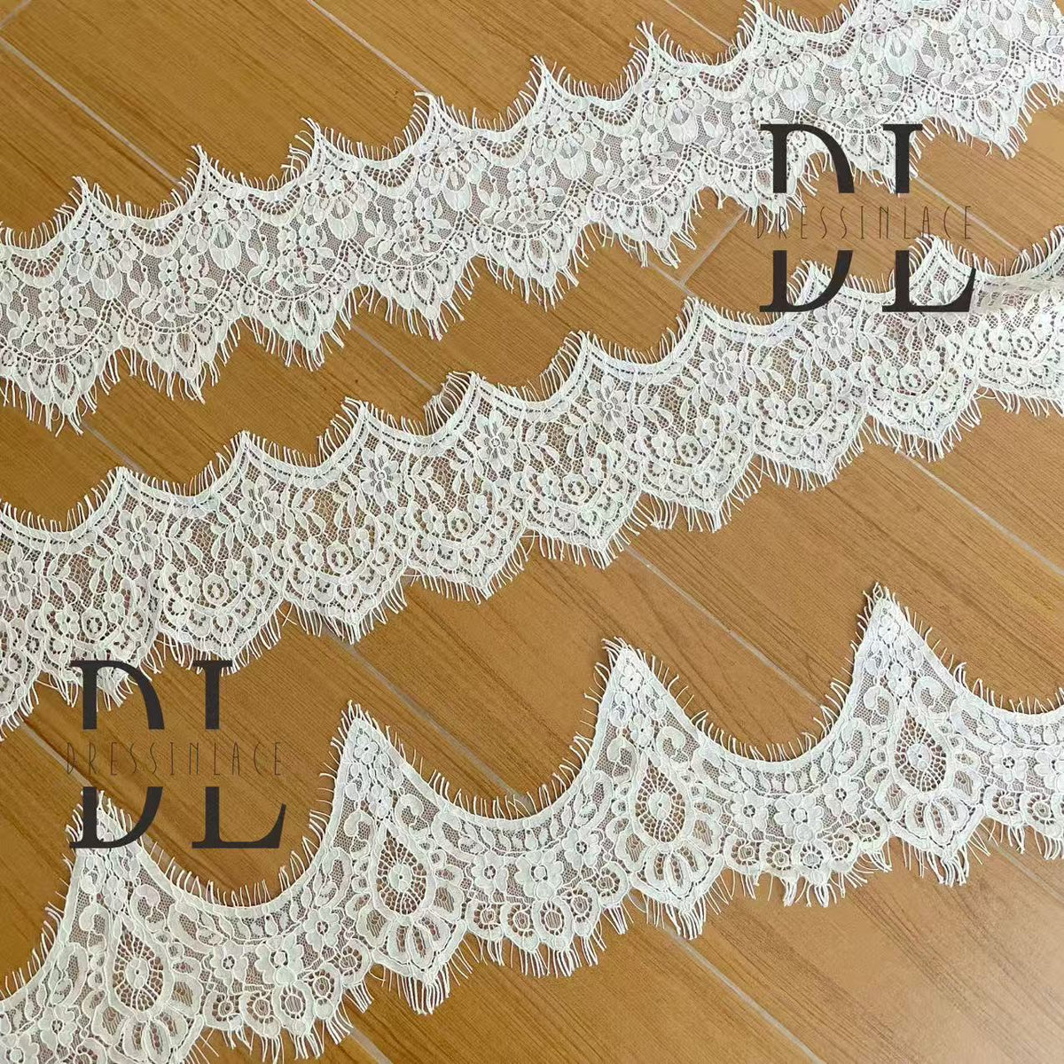 Chantilly lace trims with small cording for bridal dresses, wedding gowns, home curtain textiles decorate, 3meters/roll