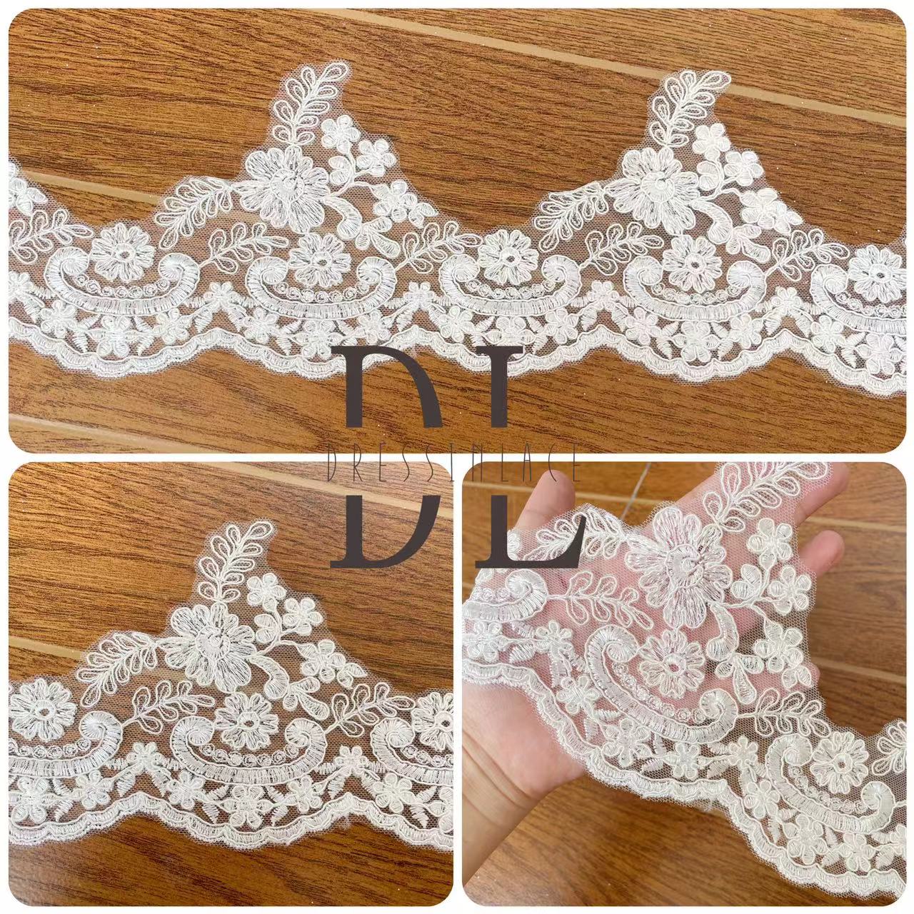 DLX17230 Classic Design Trimming Lace with Elegant Bone Lines DLX17230