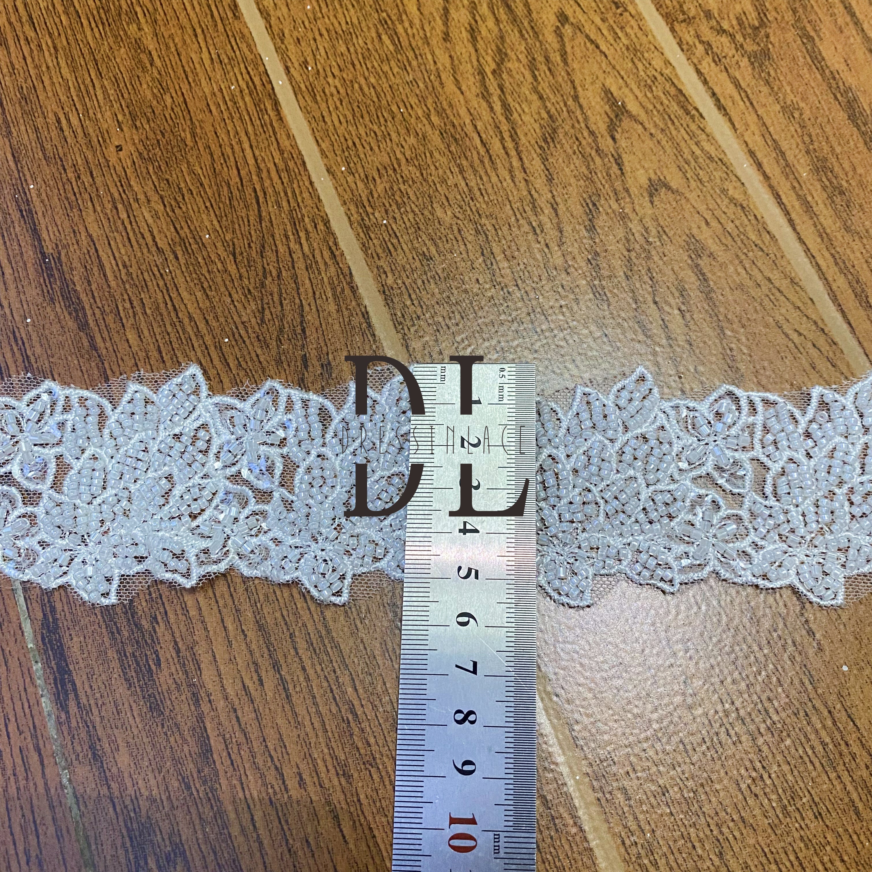 DLX55241 Beading and Sequins Embroidered Lace Trims width 5.5cm for Bridal Wedding Party Wears Or Belts